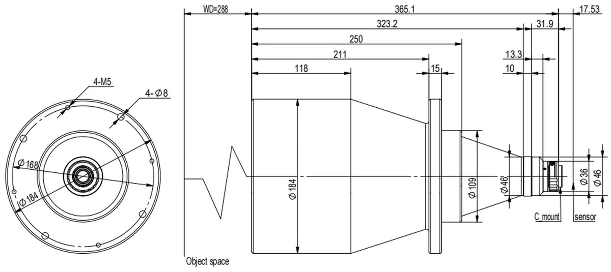 LS-TCL-2532 dimensions (mm)