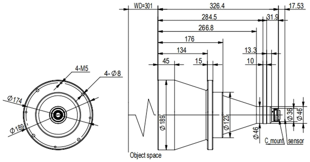 LS-TCL-2533 dimensions (mm)