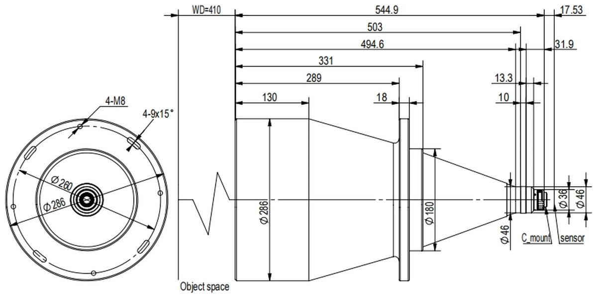 LS-TCL-2535 dimensions (mm)