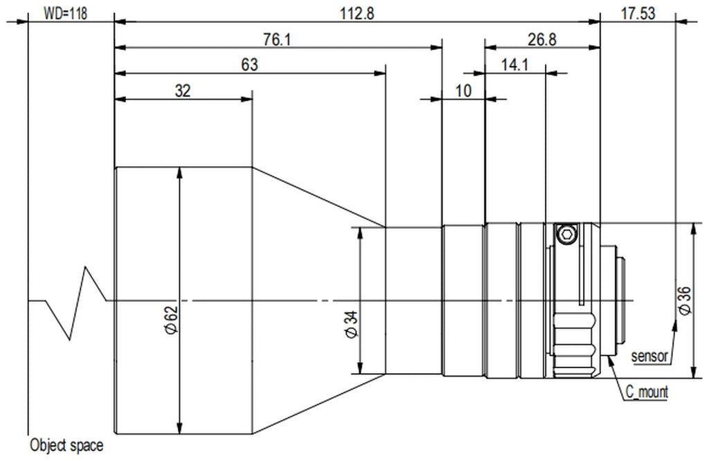 LS-TCL-2558 dimensions (mm)