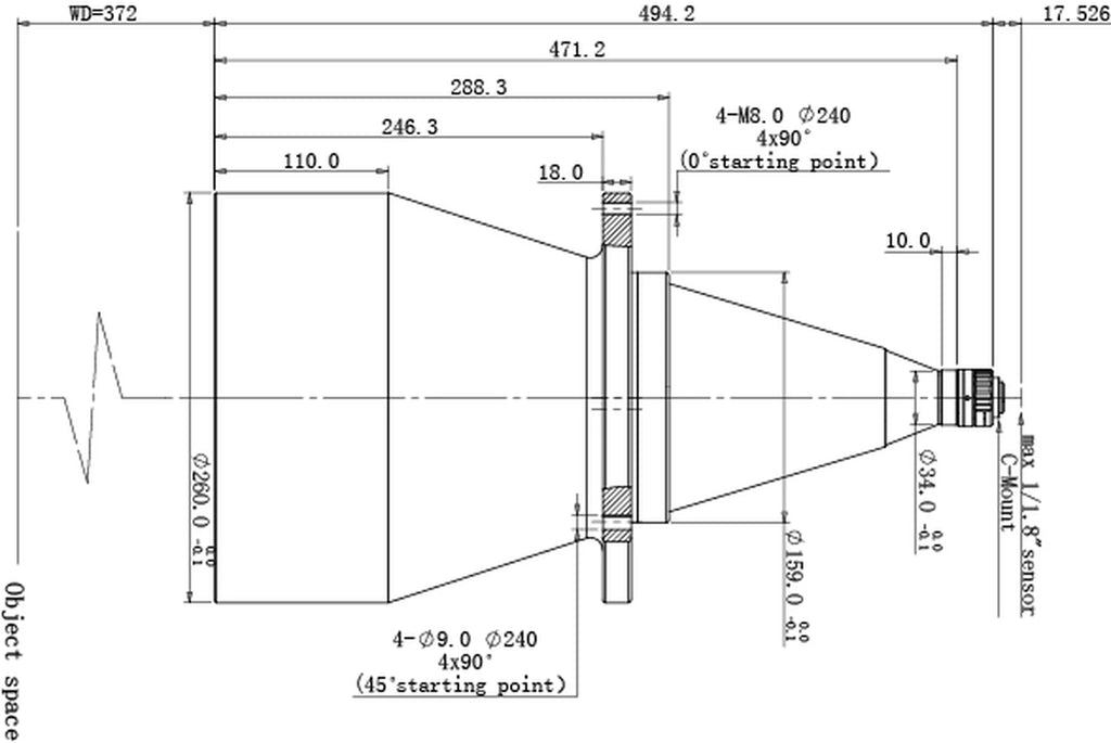 LS-TCL-2589 dimensions (mm)