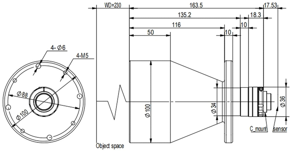 LS-TCL-2600 dimensions (mm)