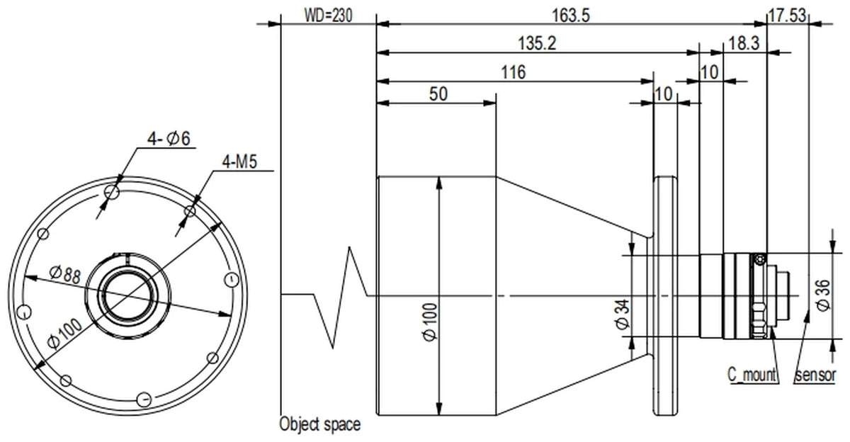 LS-TCL-2600 dimensions (mm)