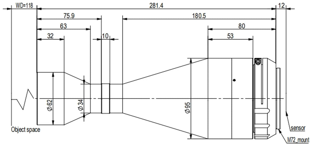 LS-TCL-2607 dimensions (mm)