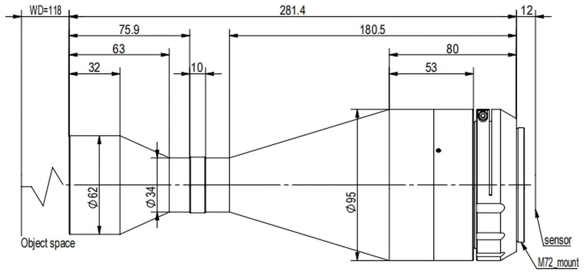LS-TCL-2607 dimensions (mm)
