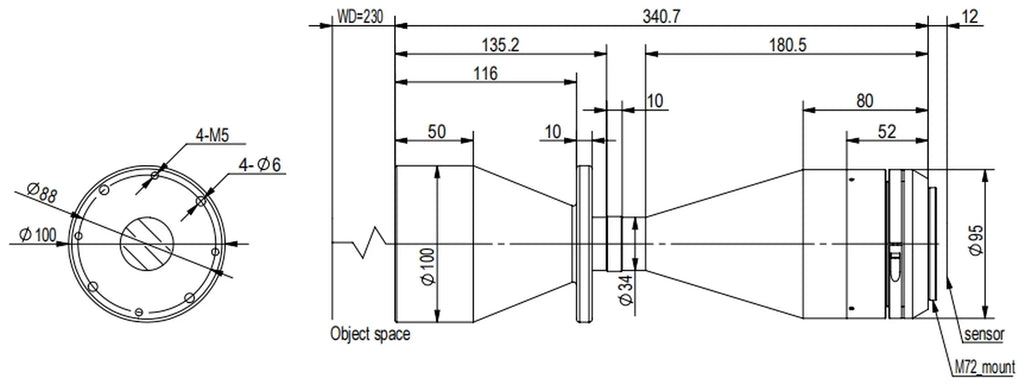 LS-TCL-2615 dimensions (mm)