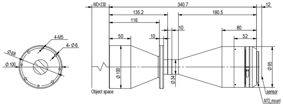 LS-TCL-2615 dimensions (mm)