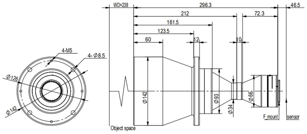 LS-TCL-2654 dimensions (mm)