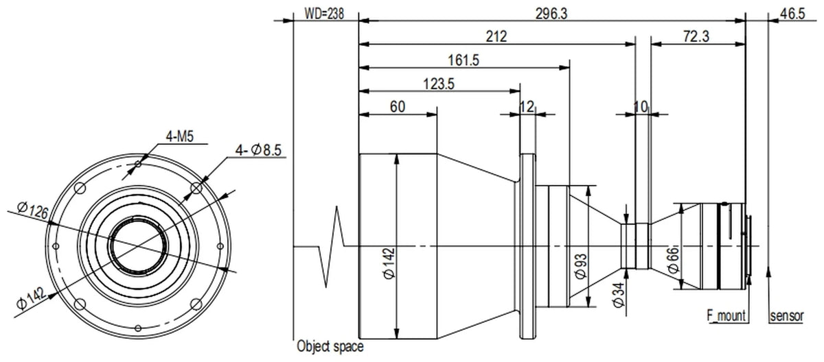 LS-TCL-2654 dimensions (mm)