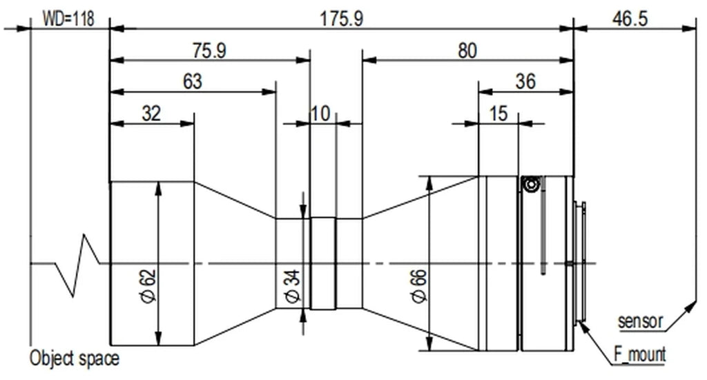 LS-TCL-2658 dimensions (mm)