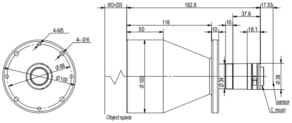 LS-TCL-2713 dimensions (mm)