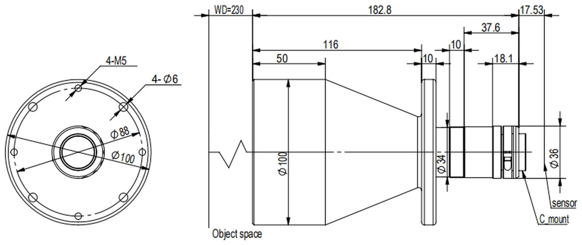LS-TCL-2713 dimensions (mm)