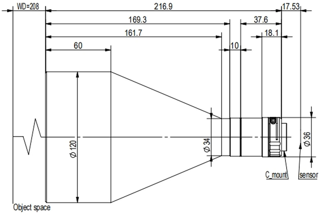 LS-TCL-2714 dimensions (mm)