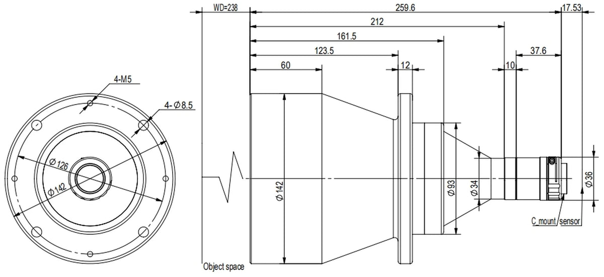 LS-TCL-2716 dimensions (mm)