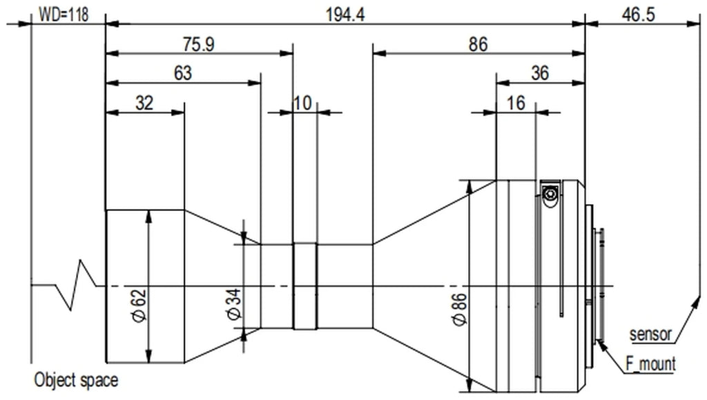 LS-TCL-2725 dimensions (mm)