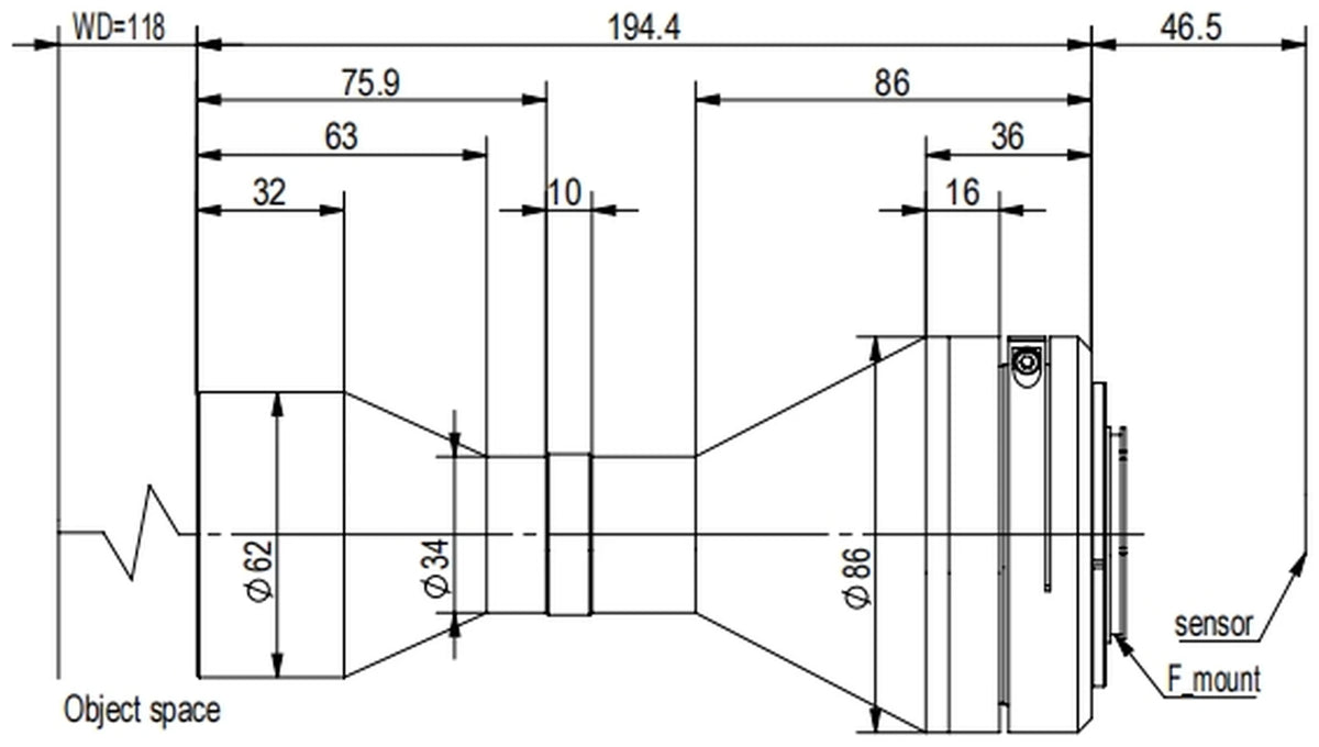 LS-TCL-2725 dimensions (mm)