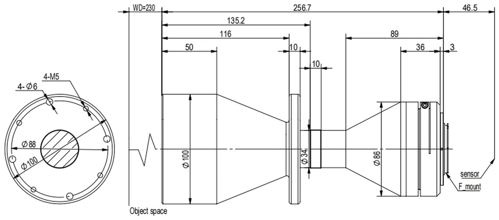 LS-TCL-2733 dimensions (mm)