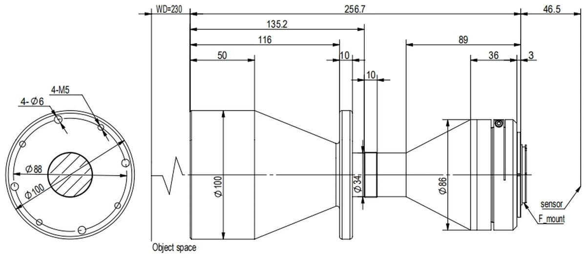 LS-TCL-2733 dimensions (mm)