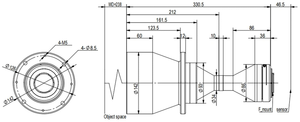 LS-TCL-2736 dimensions (mm)