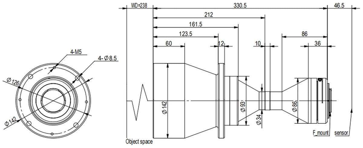 LS-TCL-2736 dimensions (mm)