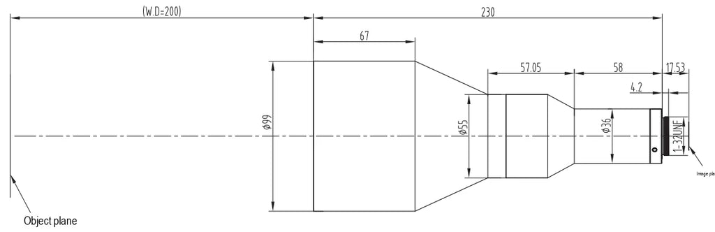 LS-TCL-2836 dimensions (mm)