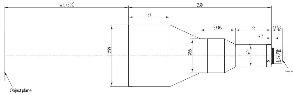 LS-TCL-2836 dimensions (mm)