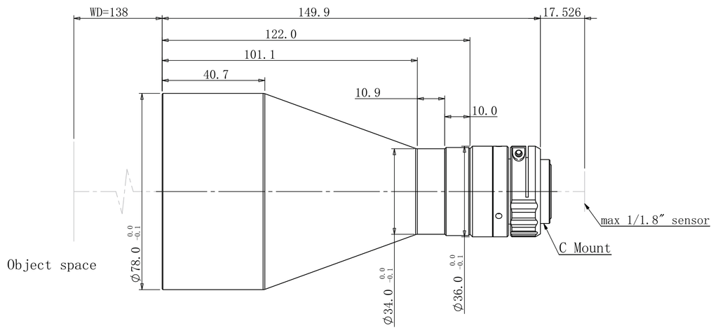 LS-TCL-2524 dimensions (mm)
