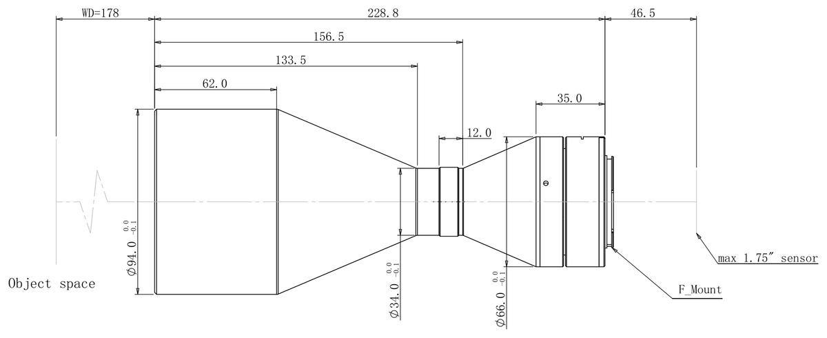 LS-TCL-2651 dimensions (mm)