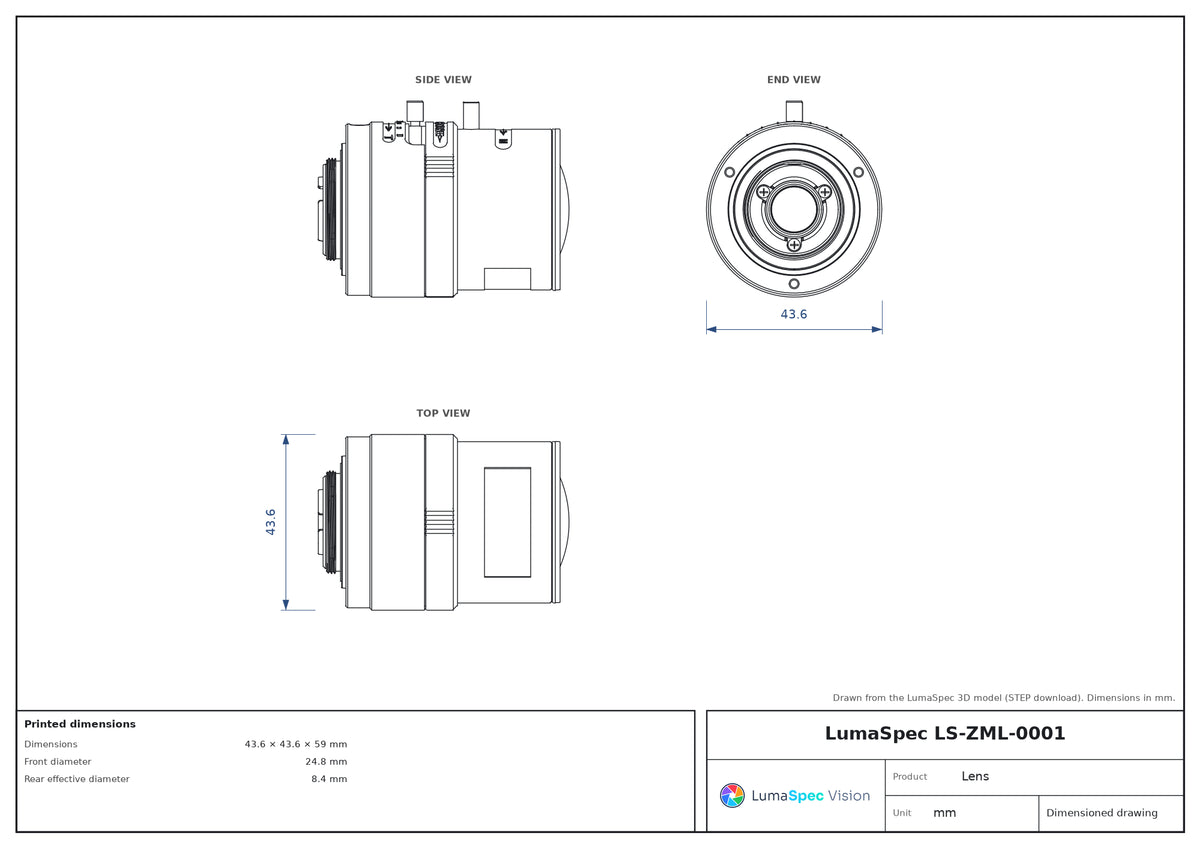 LS-ZML-0001 dimensions (mm)
