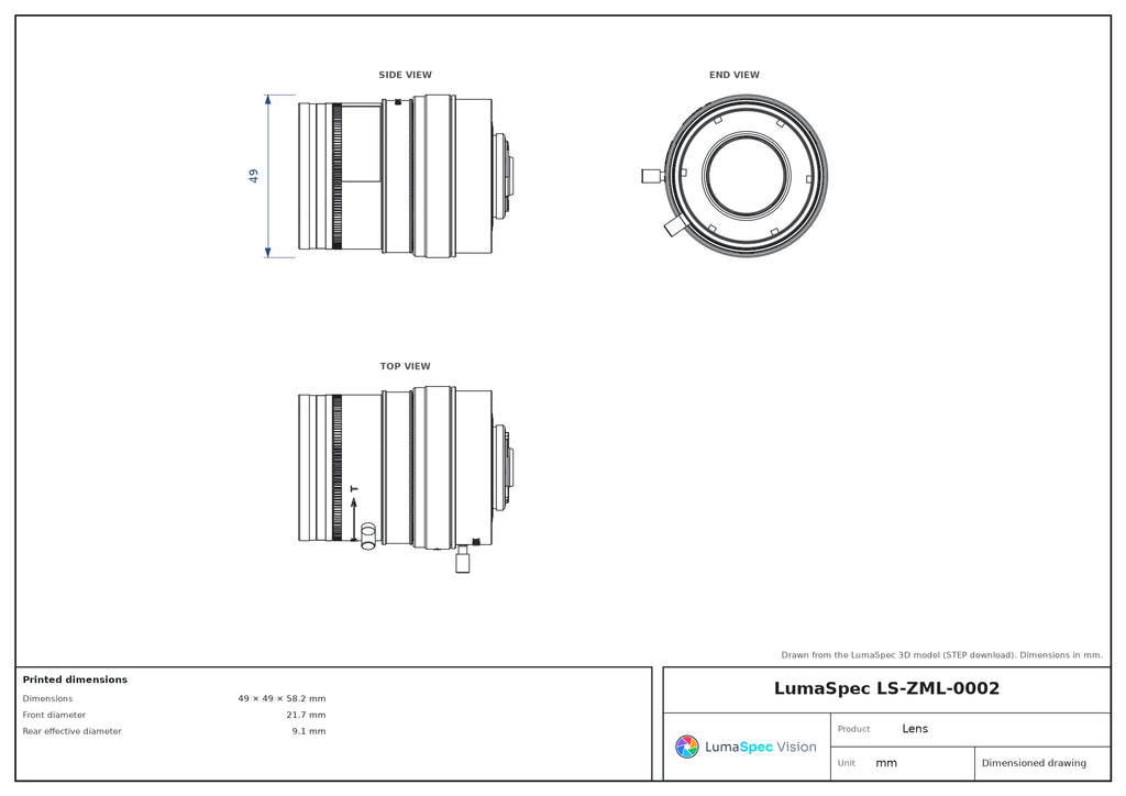 LS-ZML-0002 dimensions (mm)