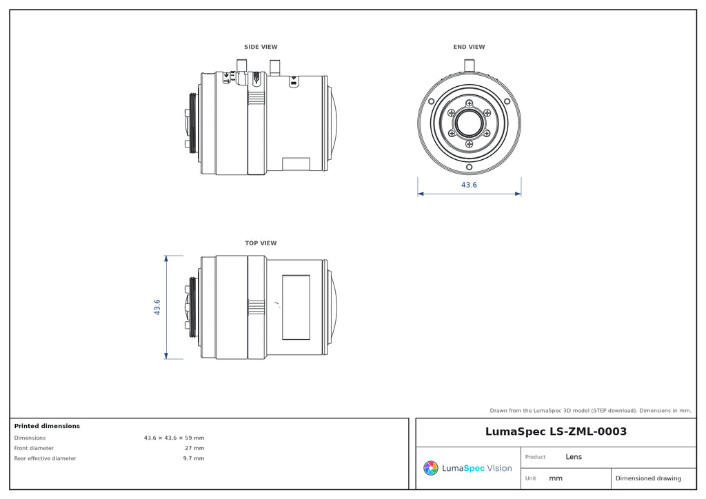 LS-ZML-0003 dimensions (mm)