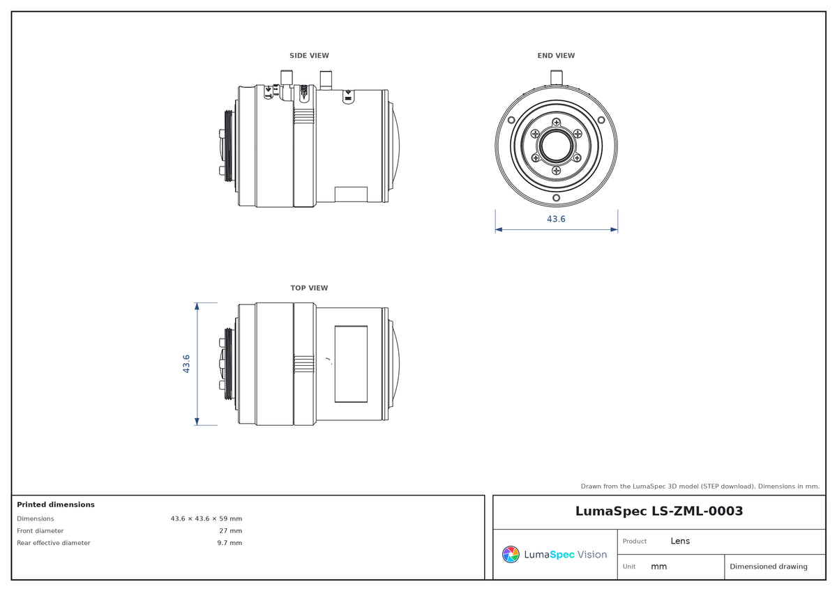LS-ZML-0003 dimensions (mm)