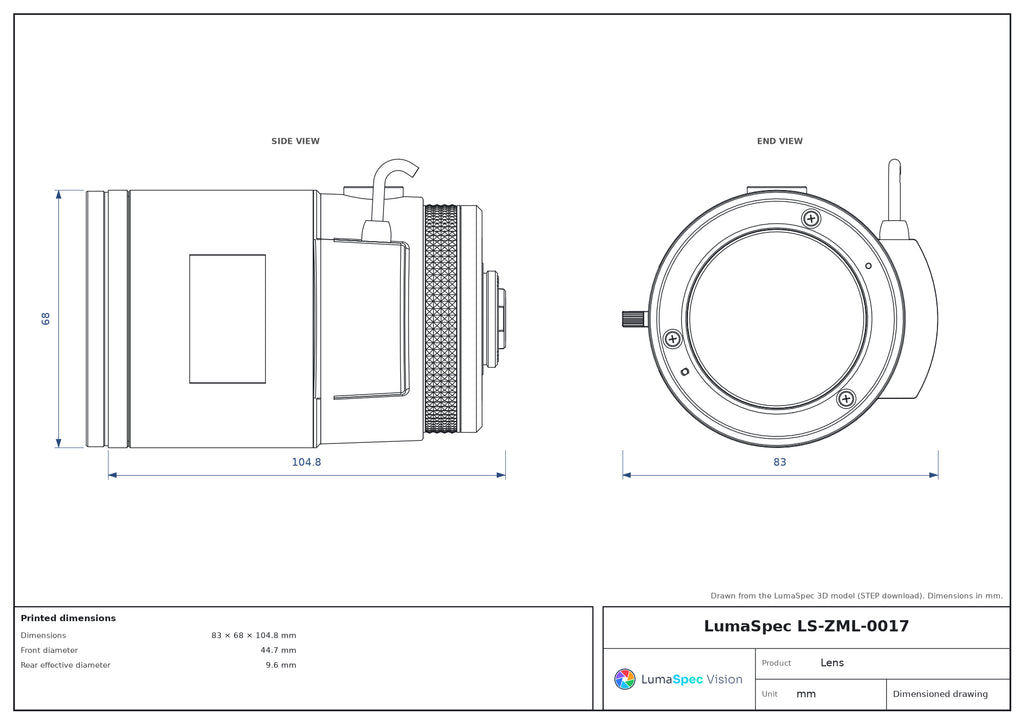 LS-ZML-0017 dimensions (mm)