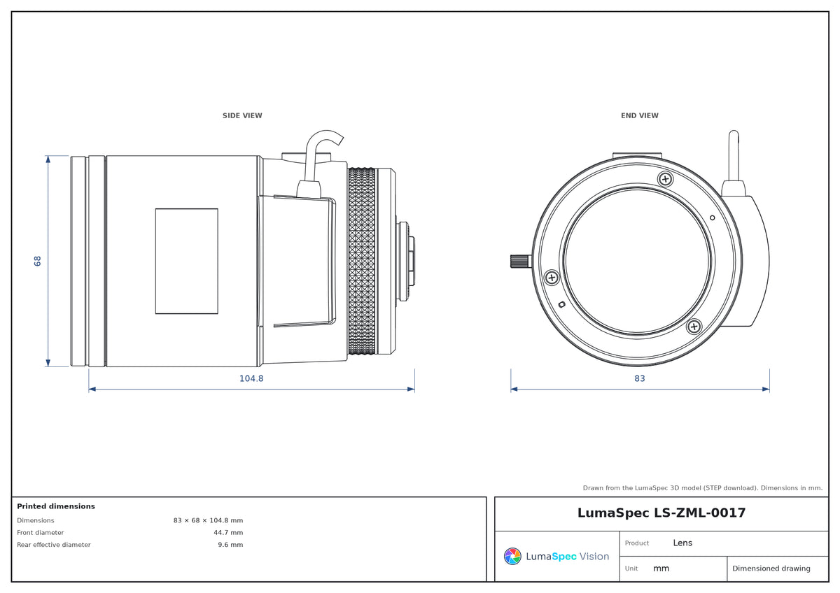 LS-ZML-0017 dimensions (mm)