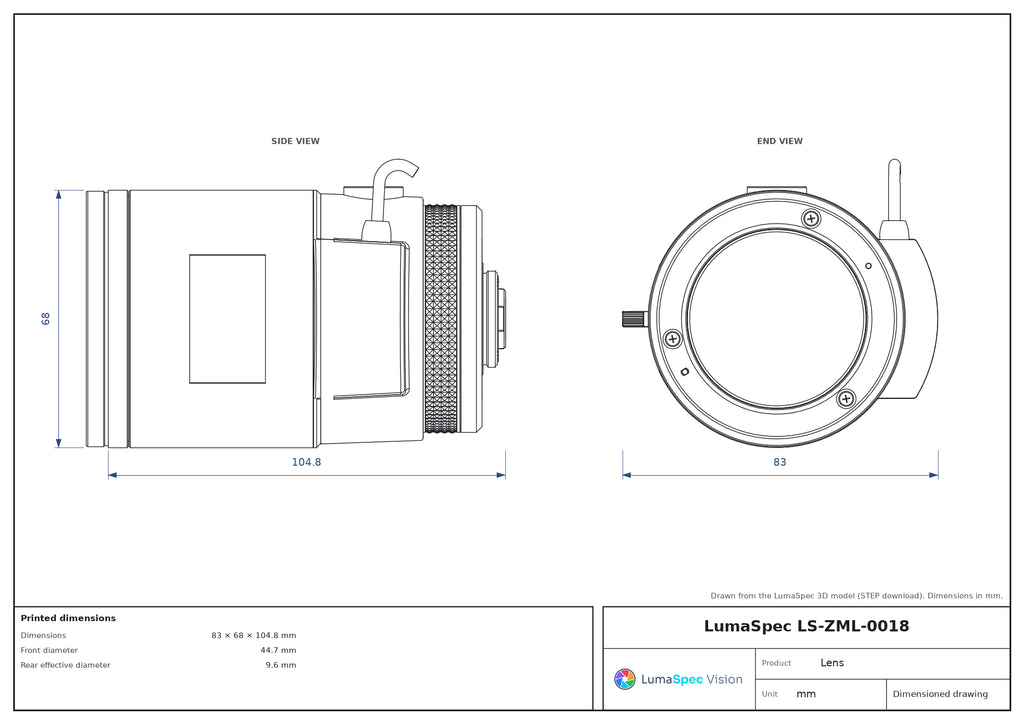 LS-ZML-0018 dimensions (mm)
