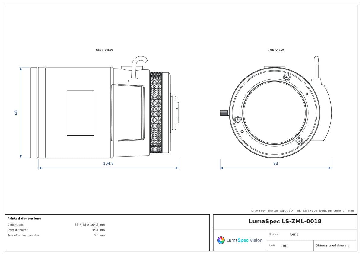LS-ZML-0018 dimensions (mm)