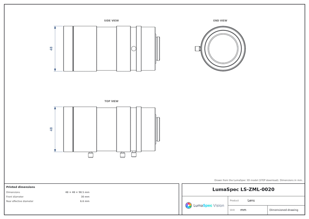 LS-ZML-0020 dimensions (mm)