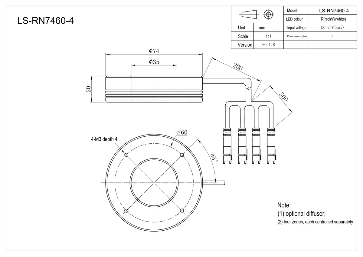 LS-RN7460-4 dimensions (mm)