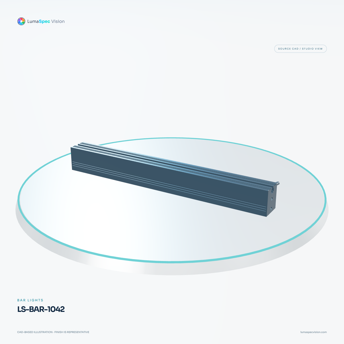 LS-BAR-1042 — Bar lights, 3D view 3. CAD-based illustration; finish is representative.