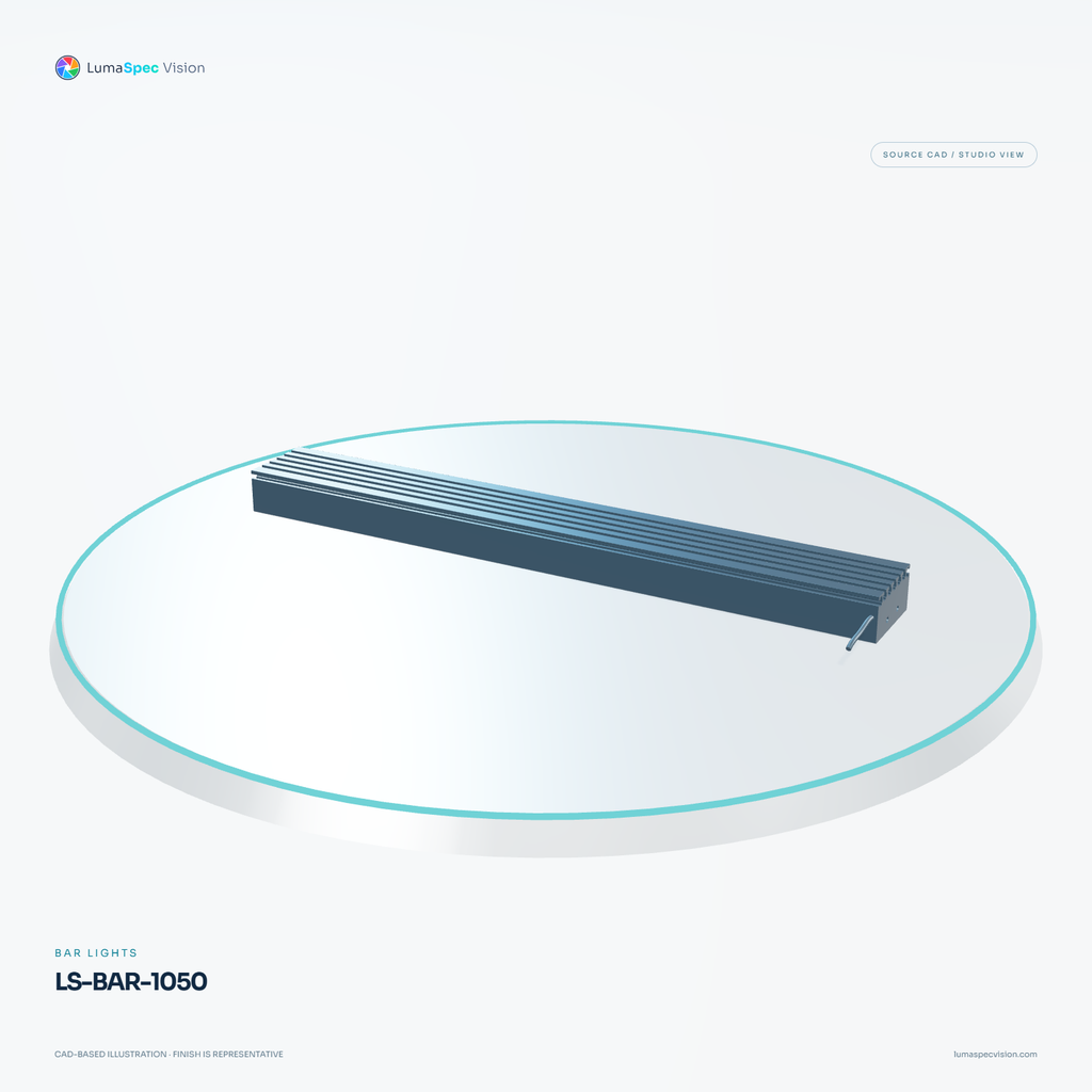 LS-BAR-1050 — Bar lights, 3D view 1. CAD-based illustration; finish is representative.