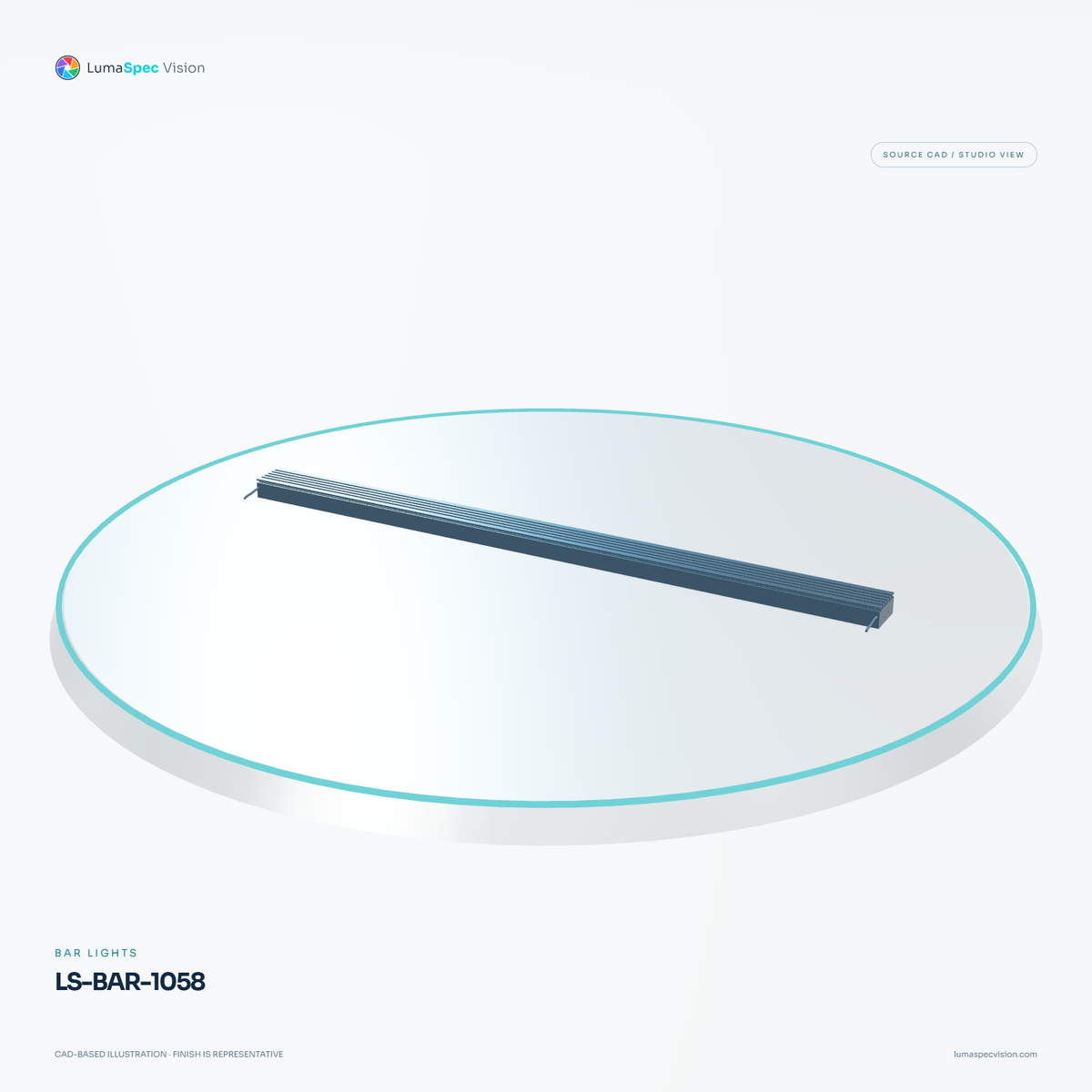 LS-BAR-1058 — Bar lights, 3D view 1. CAD-based illustration; finish is representative.