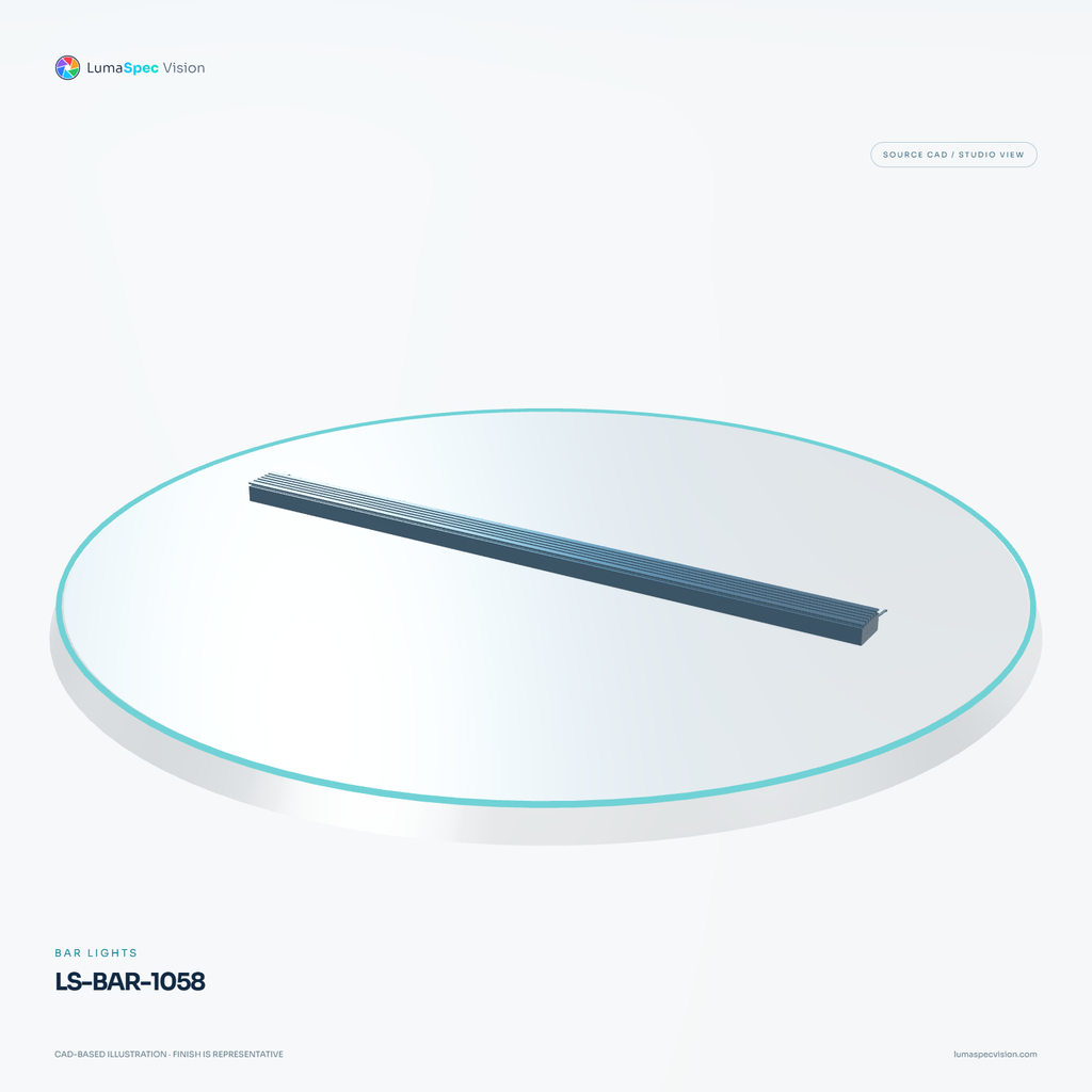LS-BAR-1058 — Bar lights, 3D view 3. CAD-based illustration; finish is representative.