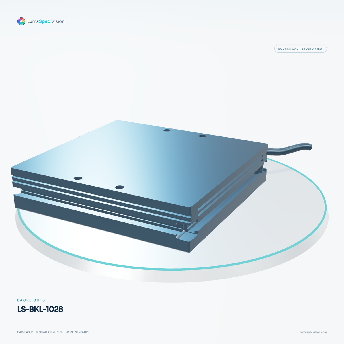 LS-BKL-1028 — Backlights, 3D view 1. CAD-based illustration; finish is representative.