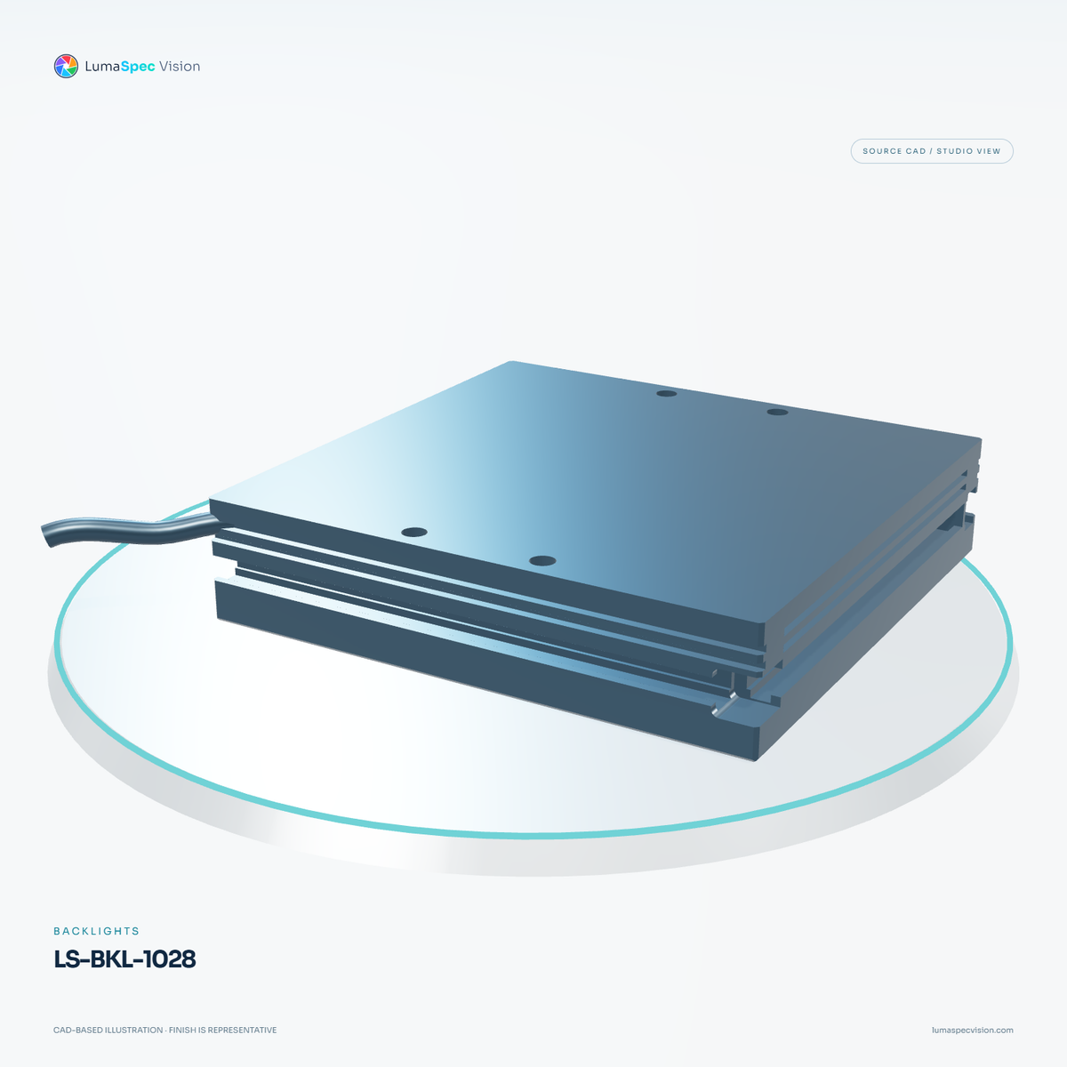 LS-BKL-1028 — Backlights, 3D view 3. CAD-based illustration; finish is representative.