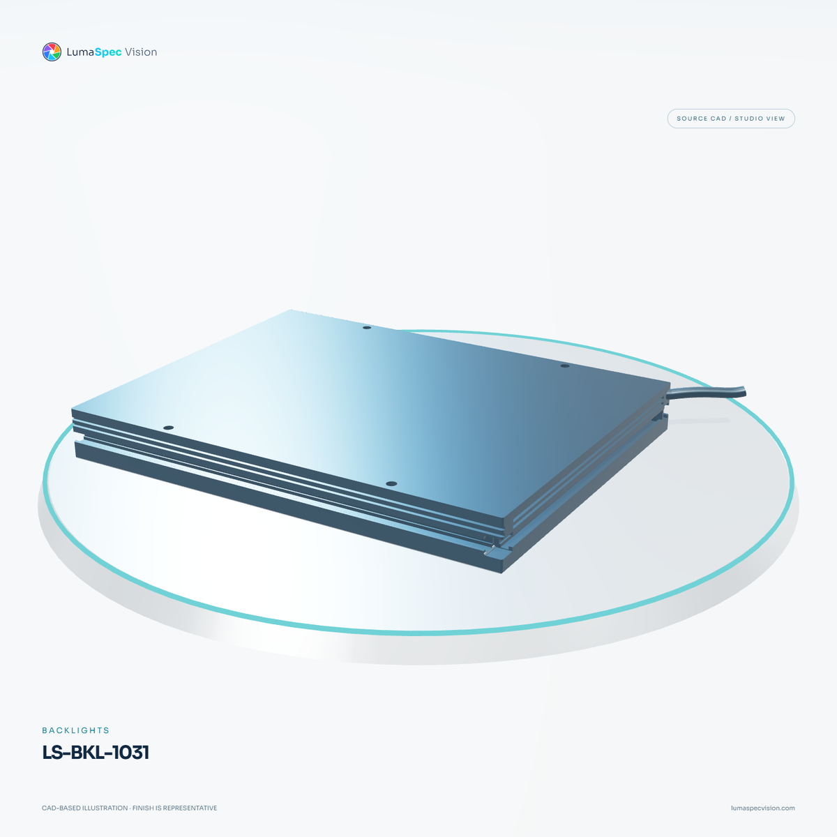 LS-BKL-1031 — Backlights, 3D view 3. CAD-based illustration; finish is representative.