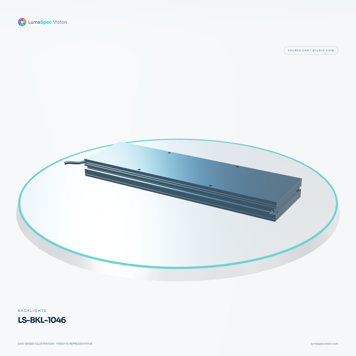 LS-BKL-1046 — Backlights, 3D view 3. CAD-based illustration; finish is representative.