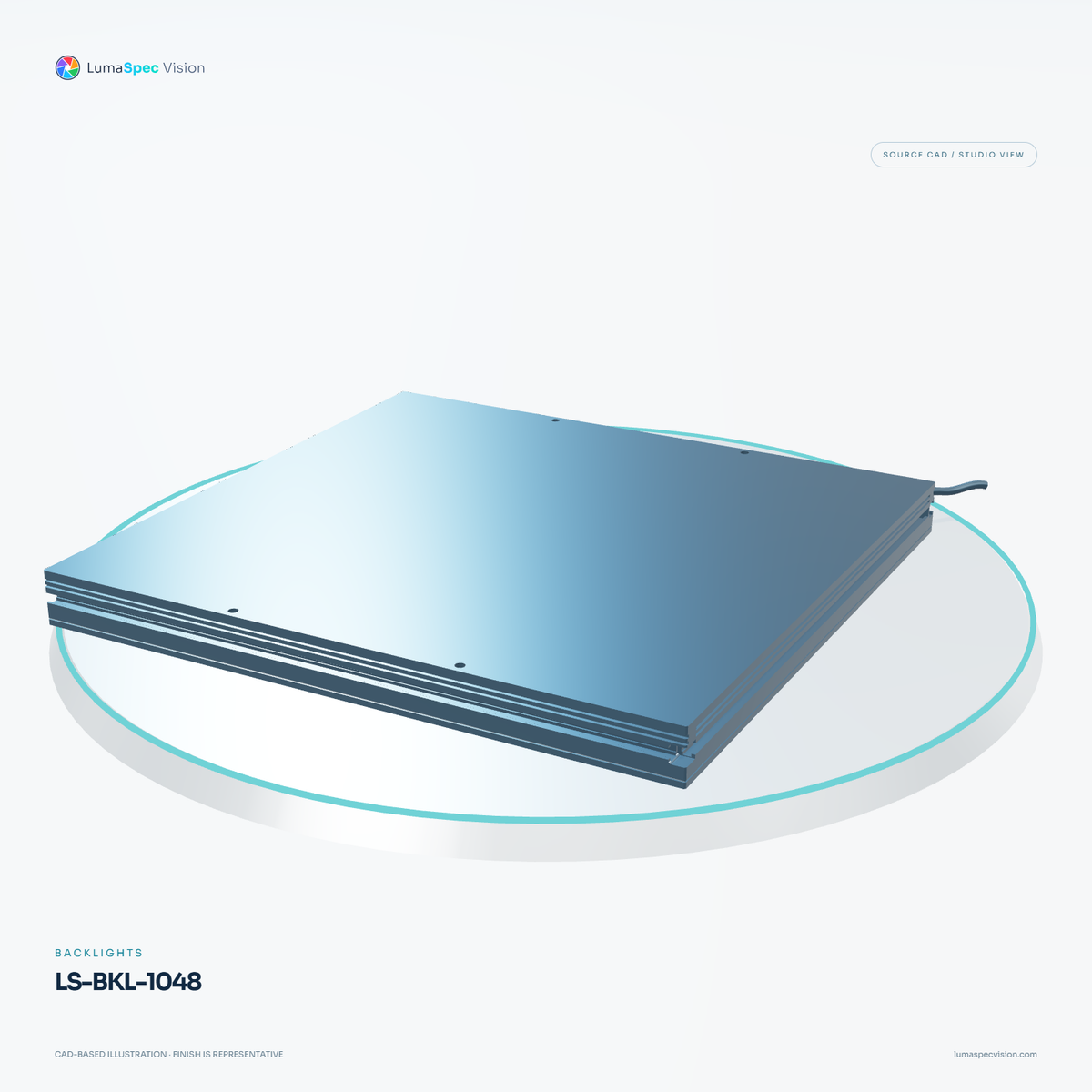 LS-BKL-1048 — Backlights, 3D view 1. CAD-based illustration; finish is representative.