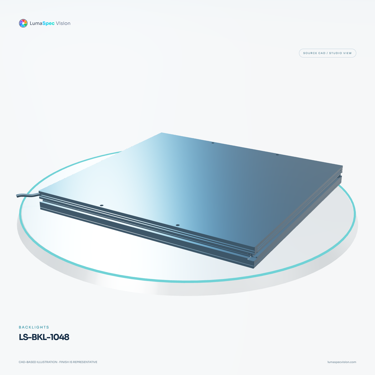 LS-BKL-1048 — Backlights, 3D view 3. CAD-based illustration; finish is representative.