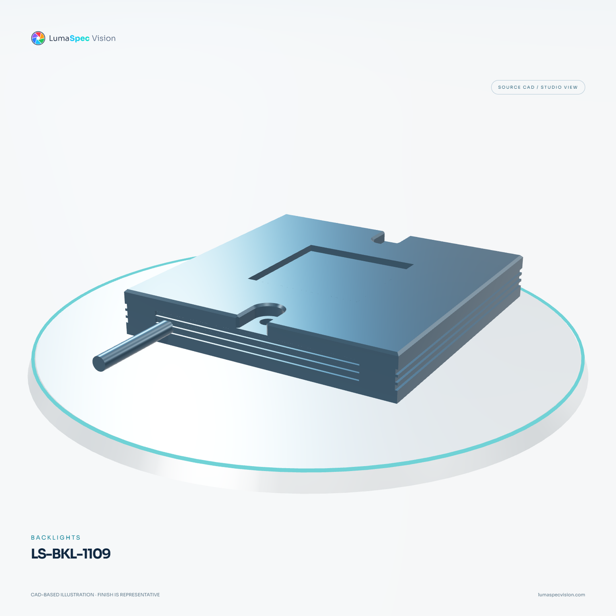 LS-BKL-1109 — Backlights, 3D view 3. CAD-based illustration; finish is representative.