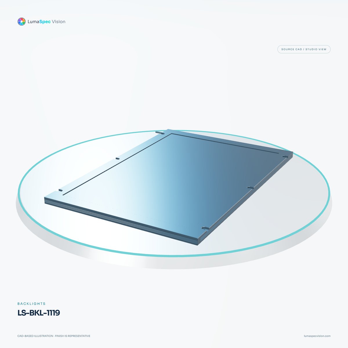 LS-BKL-1119 — Backlights, 3D view 2. CAD-based illustration; finish is representative.